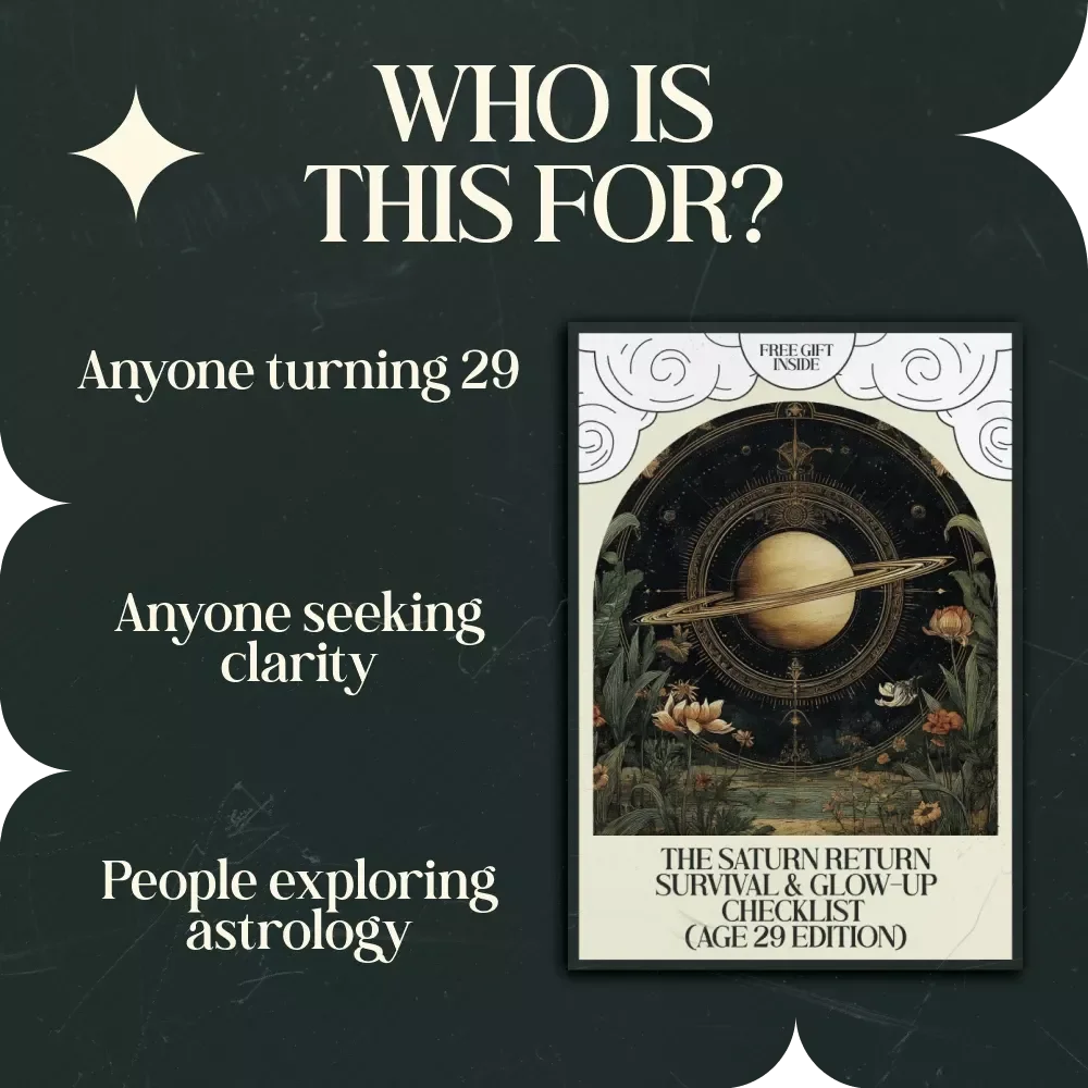 The Saturn Return Survival & Glow-Up Checklist (Age 29 Edition) – Astrology Life Reset Guide for the saturn return meaning around age 29, Personal Growth, Life Audit & Transformation Checklist