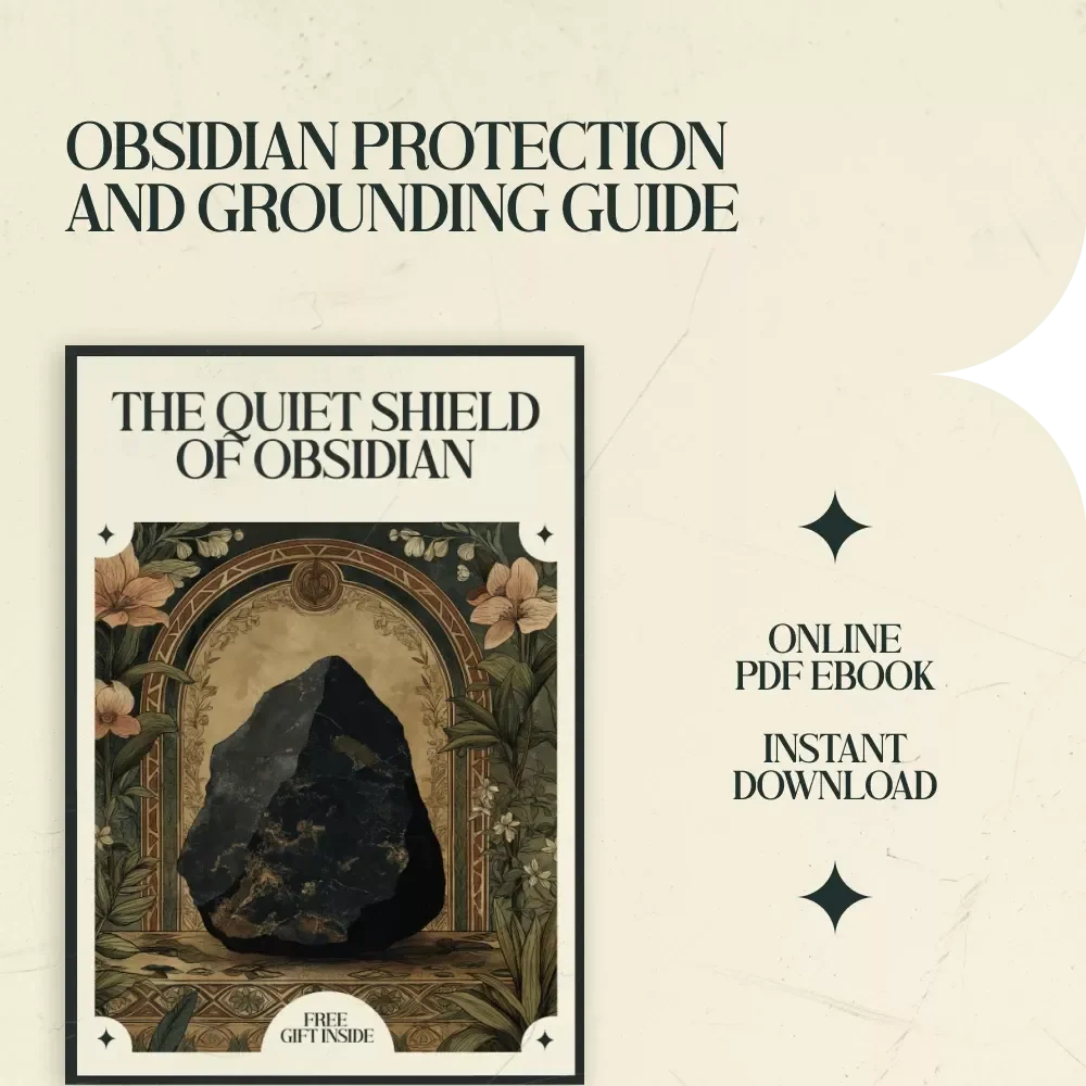 The Quiet Shield of Obsidian – Obsidian Crystal Meaning and Protection Guide, Spiritual Protection eBook, Crystal Healing Practice, Grounding & Energy Shielding Digital Download