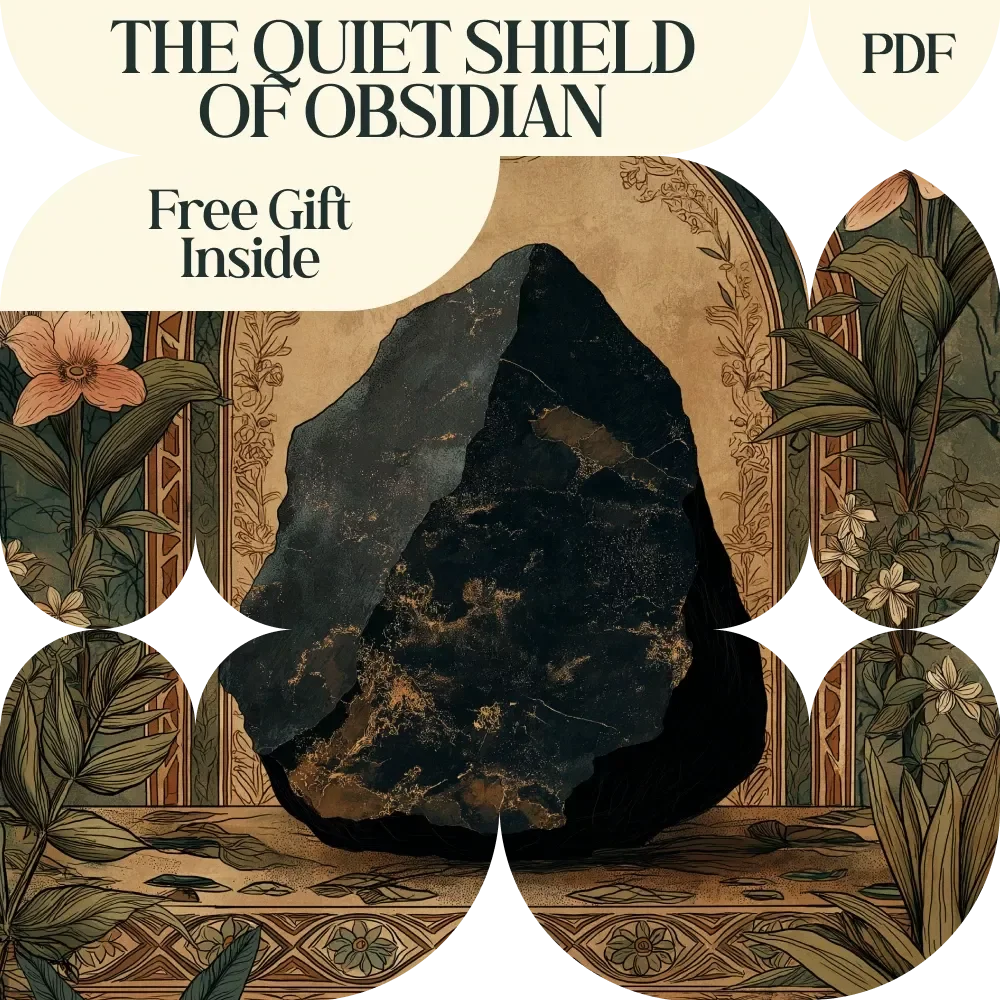 The Quiet Shield of Obsidian – Obsidian Crystal Meaning and Protection Guide, Spiritual Protection eBook, Crystal Healing Practice, Grounding & Energy Shielding Digital Download