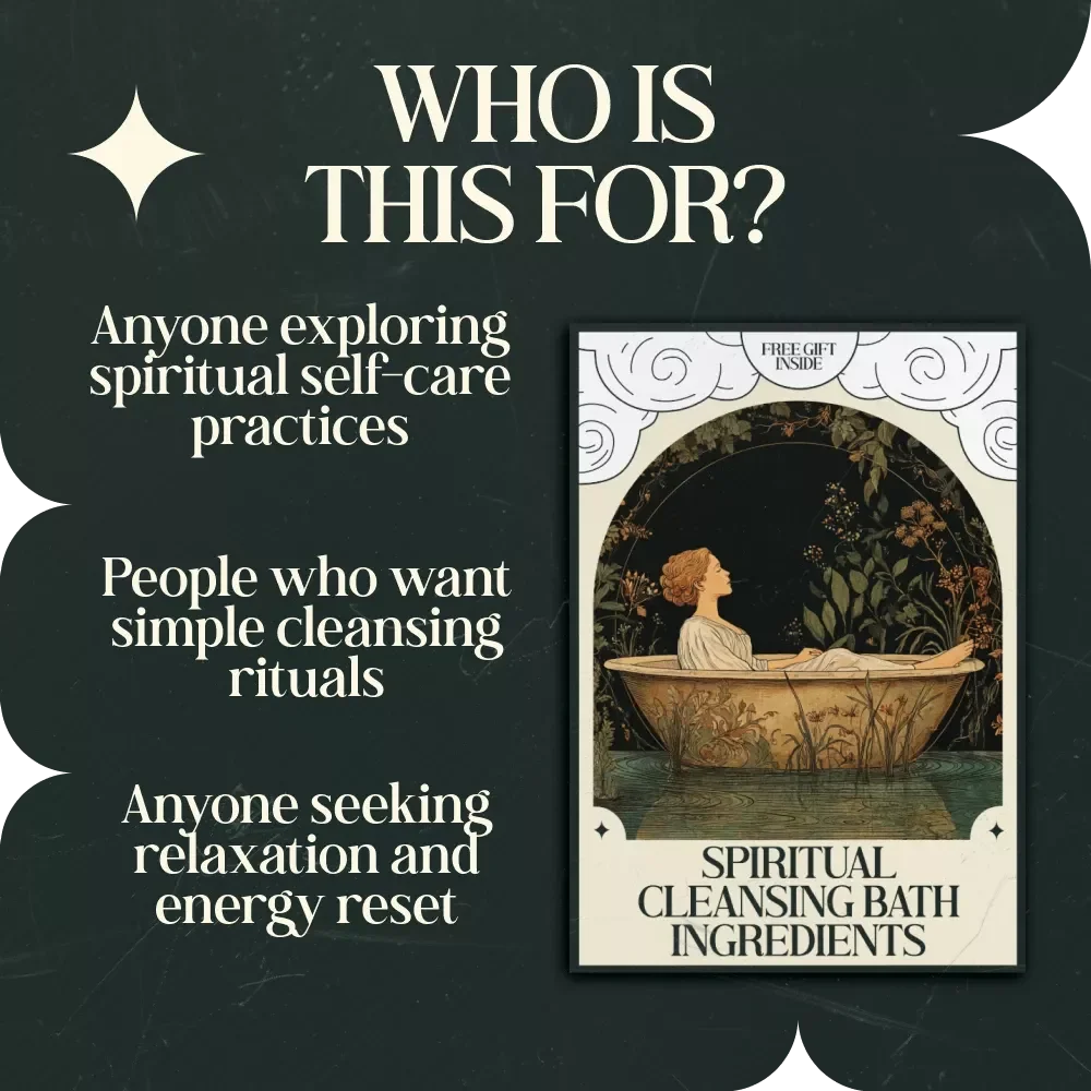 Spiritual Cleansing Bath Ingredients Checklist – Complete spiritual cleansing bath ingredients list for Ritual Baths, Energy Clearing, Self-Care Guide Download
