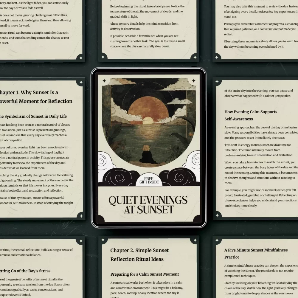 Quiet Evenings at Sunset – A Mindful Guide with Sunset Reflection Ritual Ideas for Calm Evenings, Self-Reflection, and Building a Peaceful Daily Sunset Ritual