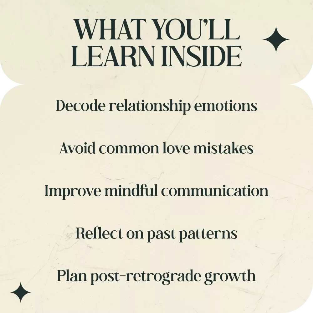 Navigating Venus Retrograde in Your Love Life Guide – Venus Retrograde Meaning in Love Life, Relationship Reflection Workbook, Love & Astrology Self-Discovery Digital Download