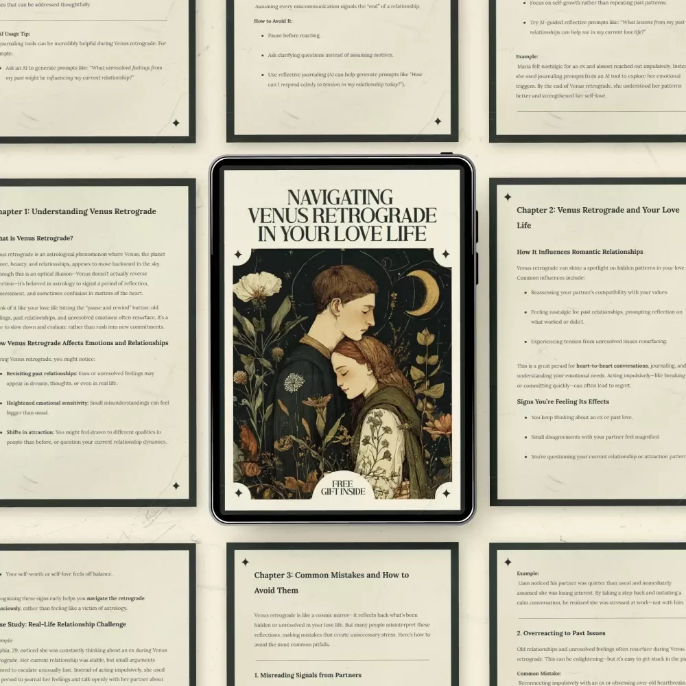 Navigating Venus Retrograde in Your Love Life Guide – Venus Retrograde Meaning in Love Life, Relationship Reflection Workbook, Love & Astrology Self-Discovery Digital Download