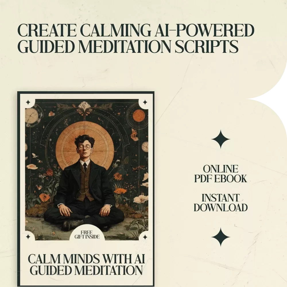 Calm Minds With AI Guided Meditation – Digital Guide with ai prompts for meditation guidance scripts, Create Powerful Relaxation Sessions, Beginner-Friendly AI Meditation Writing Toolkit