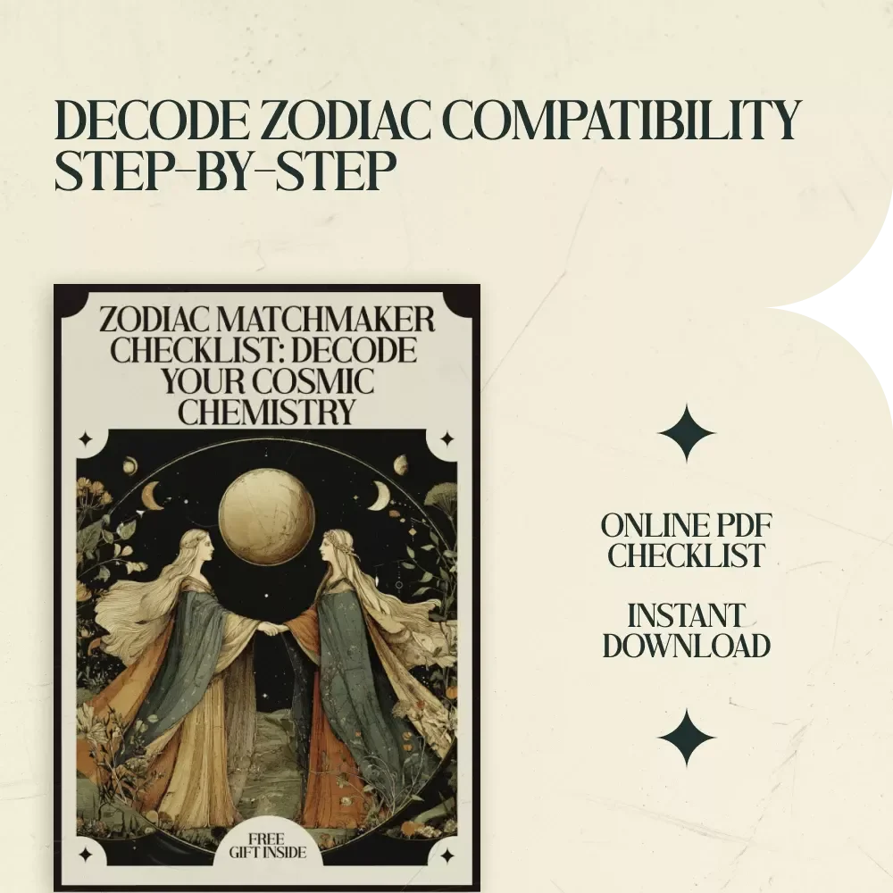 Zodiac Matchmaker Checklist: Decode Your Cosmic Chemistry | Astrology Compatibility Guide & Printable Checklist for How to Read Compatibility Between Zodiac Signs | Zodiac Love Match Worksheet