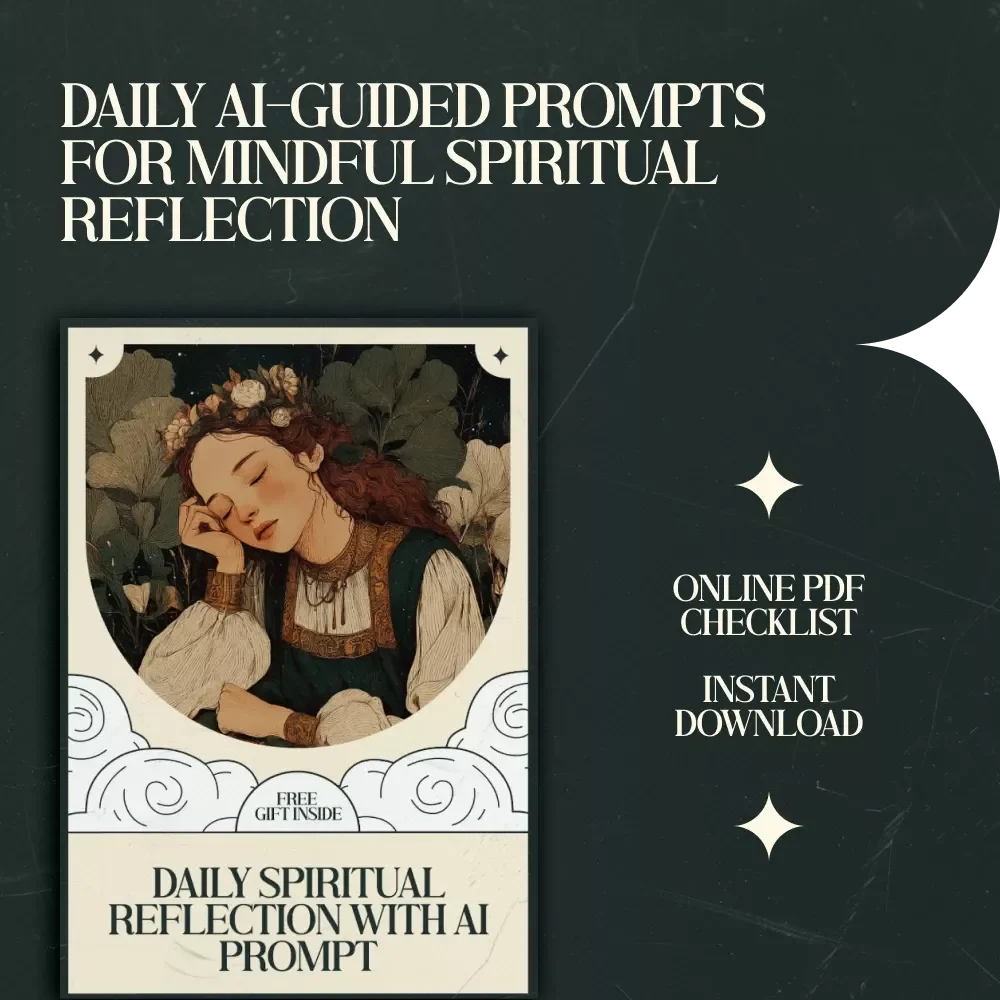 Daily Spiritual Reflection With AI Prompt Checklist | ai prompts for daily spiritual reflection Routine | Mindfulness, Gratitude & Self Growth Digital Download