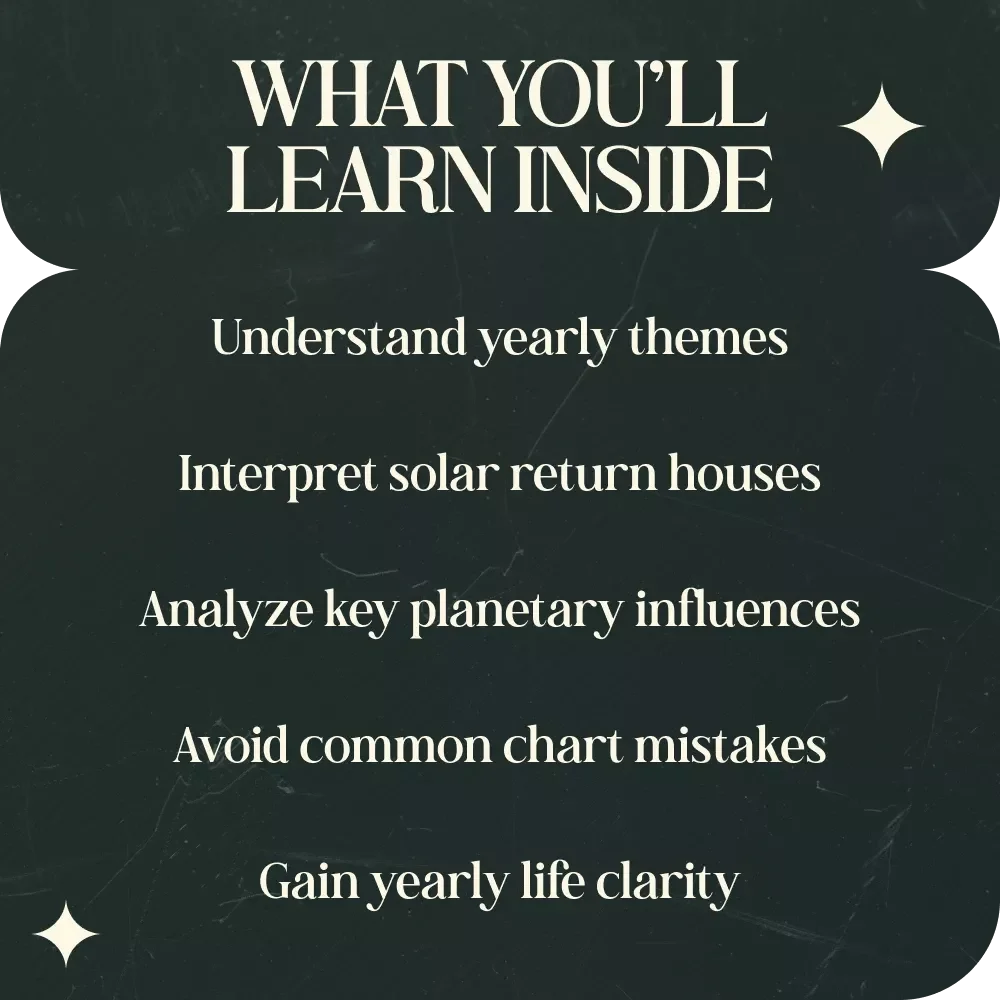 Your Solar Return Compass: Navigating the Year Ahead – Astrology eBook Guide on how to read a solar return chart, Annual Astrology Forecast Workbook, Beginner to Advanced Solar Return Chart Interpretation Digital Download