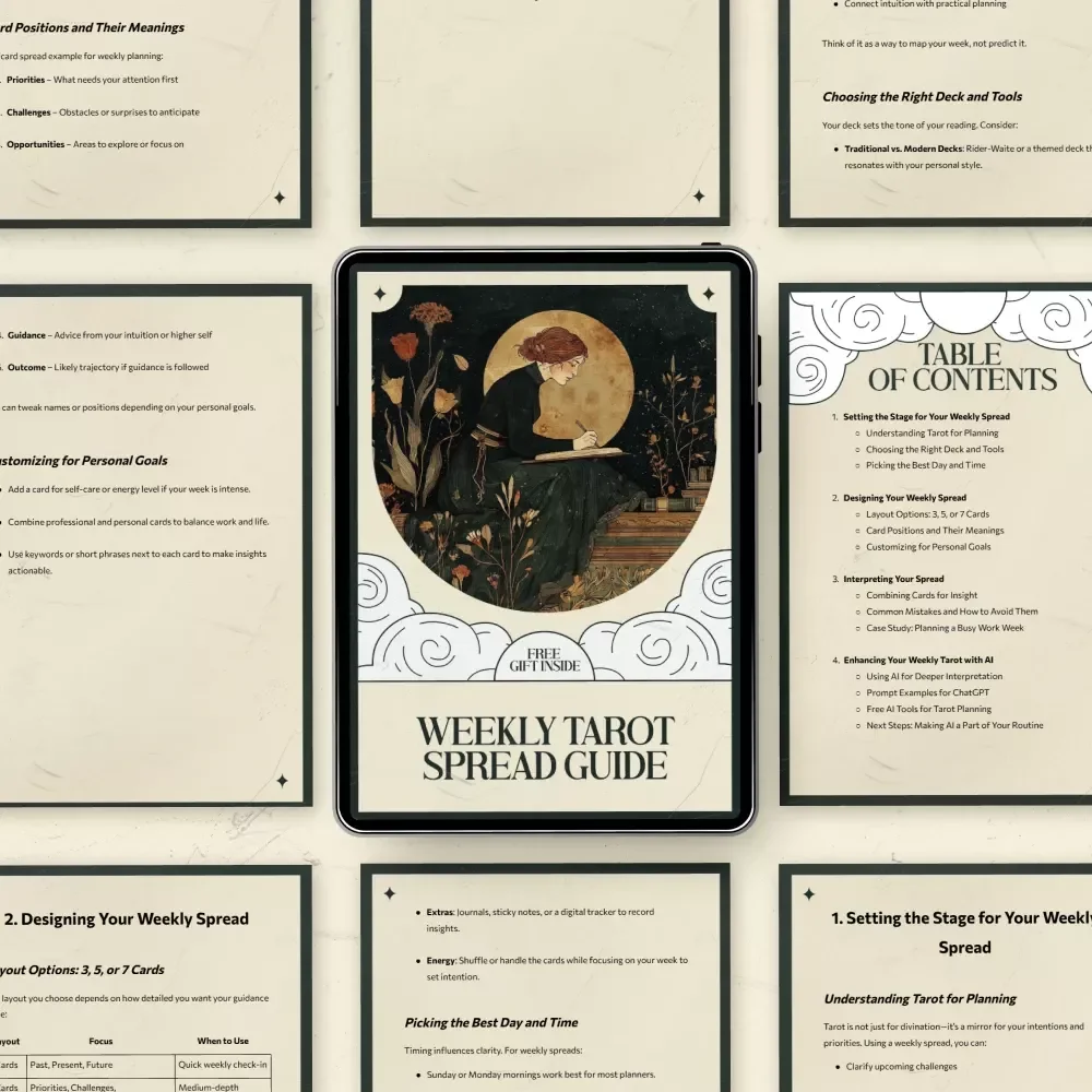 Weekly Tarot Spread Guide: A Comprehensive eBook for Weekly Planning & Insight