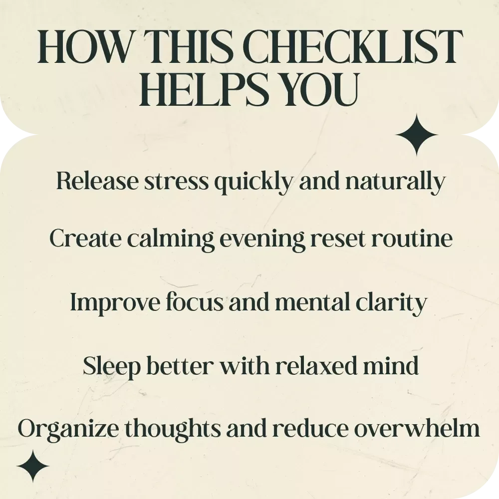 Reset Your Energy After a Tough Day – Printable Checklist | Energy Cleansing Routine After Stressful Day | Evening Reset Guide for Mental Clarity & Calm