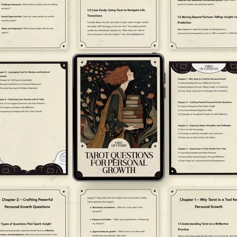 Tarot Questions for Personal Growth: Unlock Insight and Transformation with Powerful Self-Reflection Prompts | eBook Guide