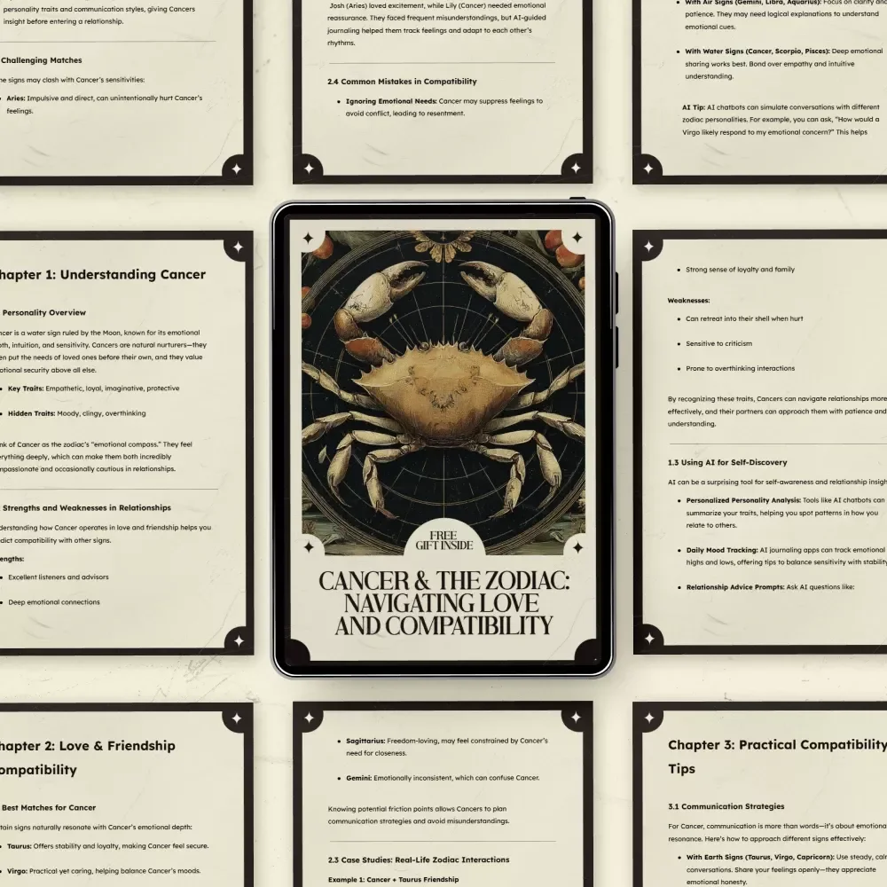 Cancer & the Zodiac: Navigating Love and Compatibility – Complete Guide to cancer compatibility with other zodiac signs, Relationship Insights, Love Match Tips, Astrology Compatibility eBook