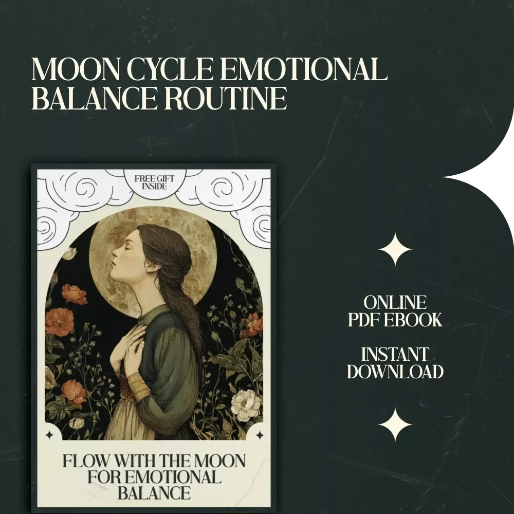 Flow With the Moon for Emotional Balance — Moon Cycle Routine for Emotional Balance Guide, Lunar Self-Care Planner, Emotional Reflection Workbook, Moon Phase Ritual Guide, Digital Download