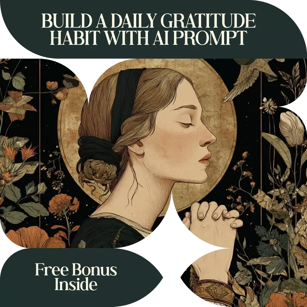 Build a Daily Gratitude Habit With AI Prompt Checklist | AI Prompts for Gratitude Practice Ideas | Mindfulness Journal Routine Planner Digital Download