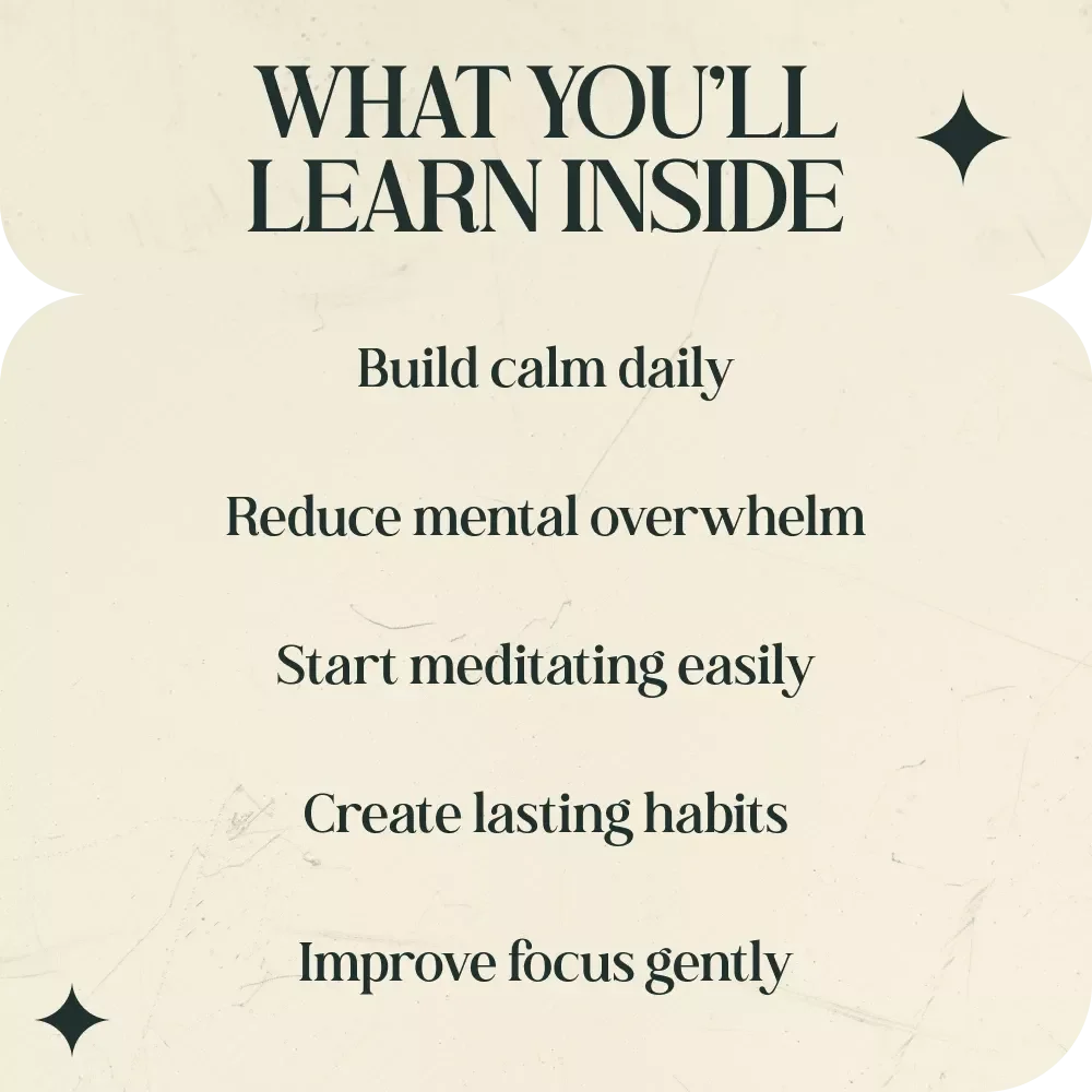 Quiet Your Mind One Breath at a Time: simple meditation routine for beginners eBook, Etsy Digital Download Mindfulness Guide for Calm, Focus, and Daily Stress Relief