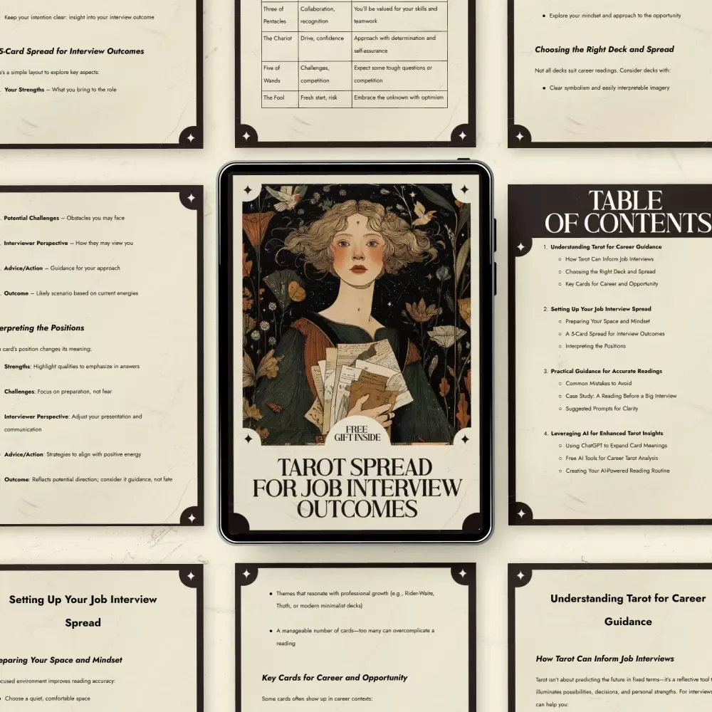 Tarot Spread for Job Interview Outcomes - A Digital Guide for Career Insights