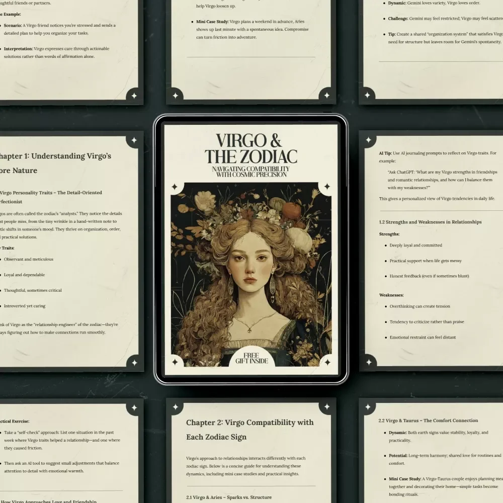 Virgo & the Zodiac: Navigating Compatibility with Cosmic Precision – Virgo Compatibility with Other Zodiac Signs Guide, Astrology Relationship eBook, Virgo Love Compatibility Chart, Zodiac Compatibility Digital Download