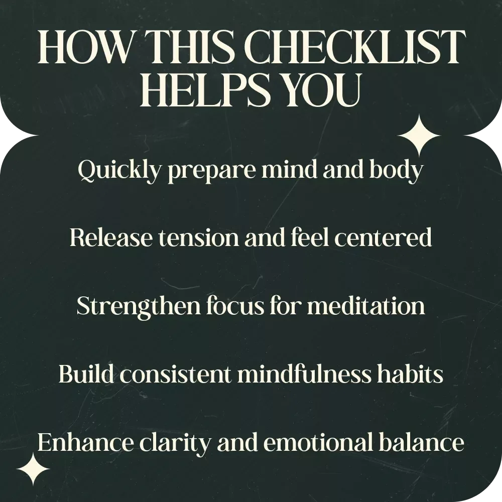 Spiritual Grounding Routine Before Meditation – Digital Checklist for Mindfulness, Focus, and Inner Peace