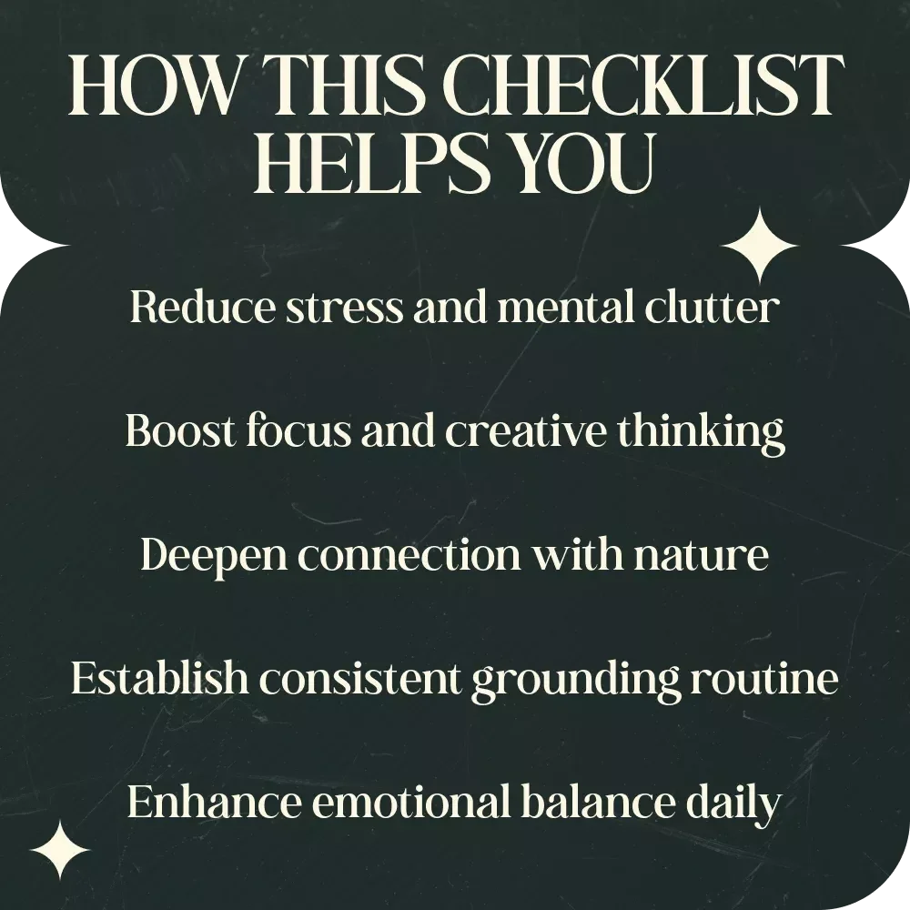 A Grounding Nature Walk Checklist – Simple Grounding Routine Using Nature Walks for Mindfulness and Emotional Balance