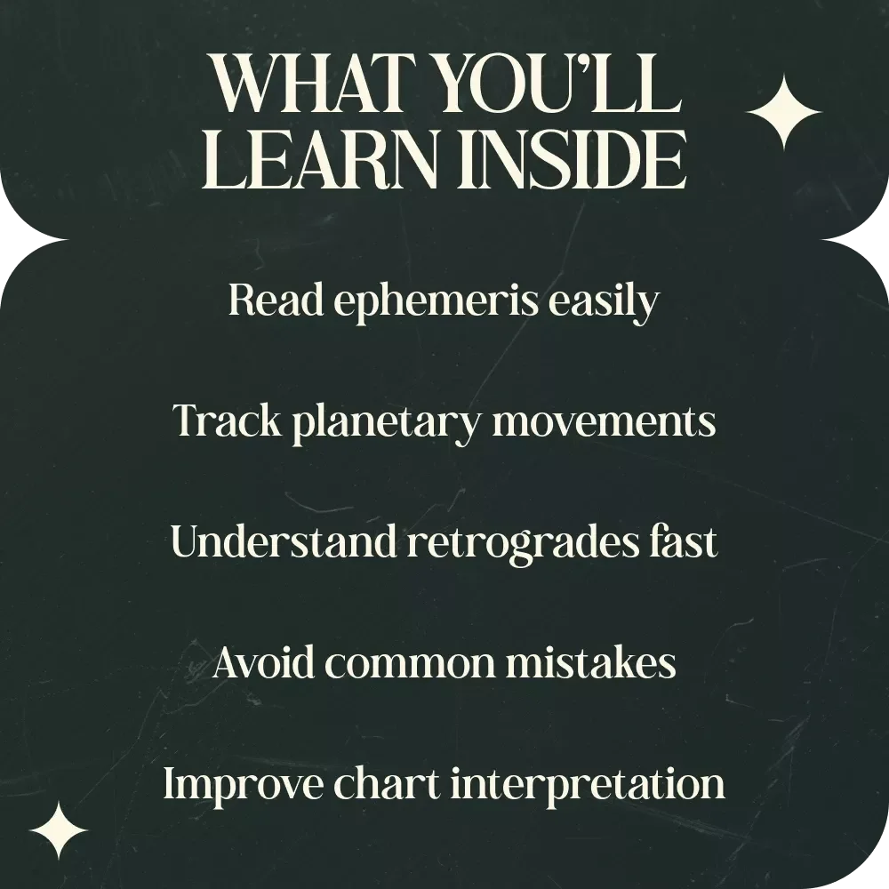 Ephemeris Made Easy: Your Friendly Guide to Reading Astrology Charts – Astrology Ephemeris Guide, How to Read an Astrology Ephemeris Easily, Astrology Learning eBook, Beginner Astrology Reference