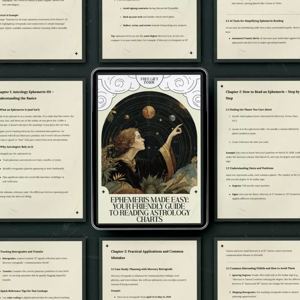 Ephemeris Made Easy: Your Friendly Guide to Reading Astrology Charts – Astrology Ephemeris Guide, How to Read an Astrology Ephemeris Easily, Astrology Learning eBook, Beginner Astrology Reference