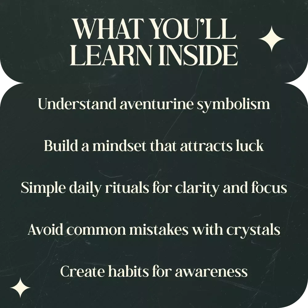Green Aventurine and the Art of Inviting Luck – Green Aventurine Crystal Meaning and Luck Guide, Opportunity Mindset eBook, Crystal Rituals, Daily Practices & Manifesting Opportunity Digital Download
