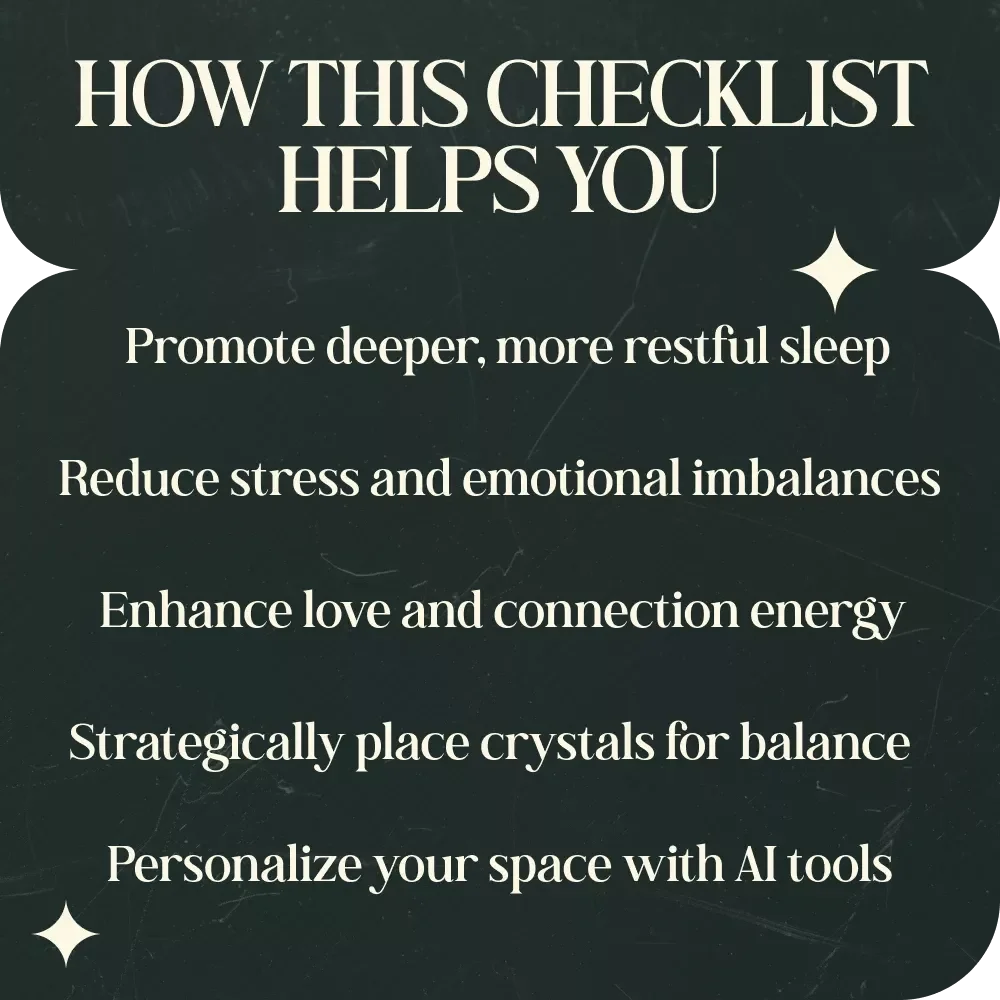 Bedroom Crystal Energy Flow Checklist - How to Place Crystals in Bedroom for Positive Energy & Restful Sleep