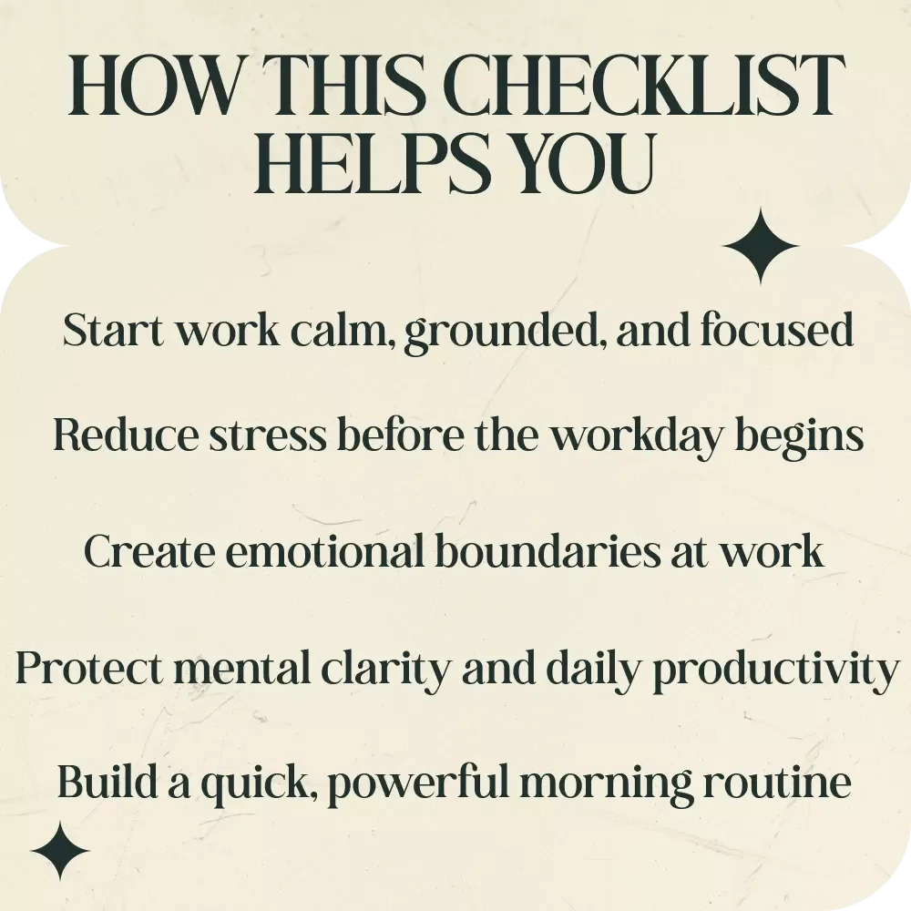 Shield Your Energy Before the Workday Begins – Energy Protection Routine Before Work Checklist, Morning Mindset Reset, Workplace Boundary Setting, Digital Download Productivity & Focus Guide
