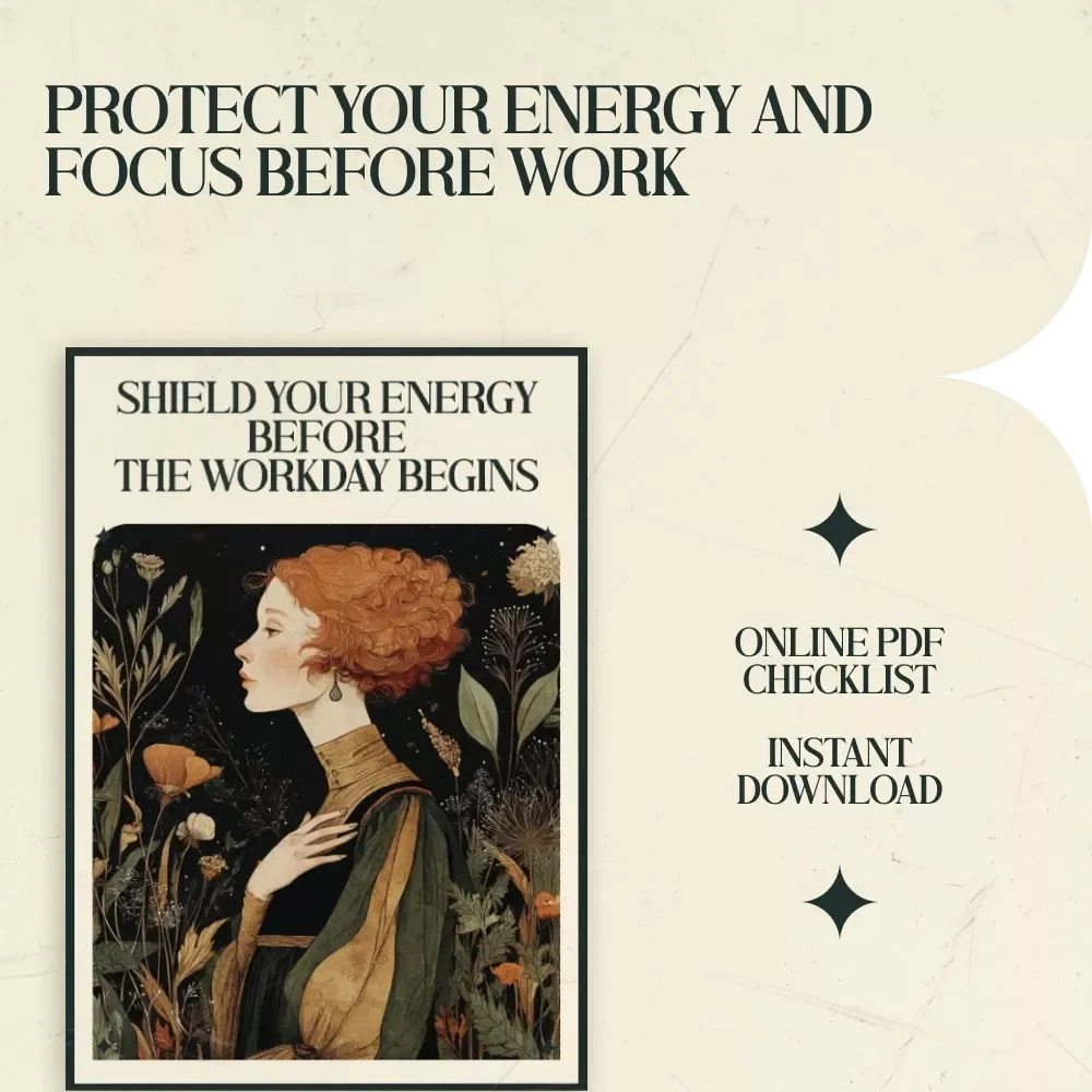 Shield Your Energy Before the Workday Begins – Energy Protection Routine Before Work Checklist, Morning Mindset Reset, Workplace Boundary Setting, Digital Download Productivity & Focus Guide