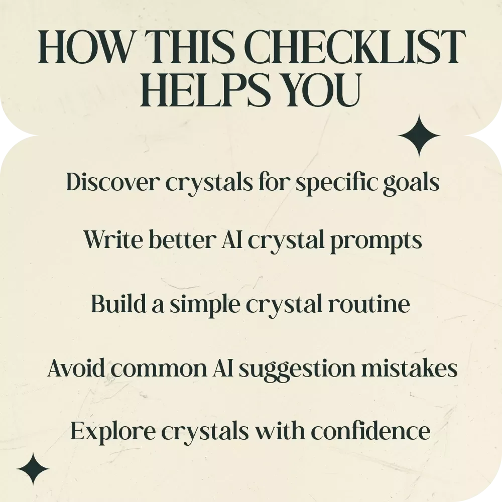 Let AI Guide You to the Right Crystal for Every Goal – Practical Guide to Using AI Tools That Suggest Crystals for Goals, Crystal Selection Workbook & Spiritual Practice eBook