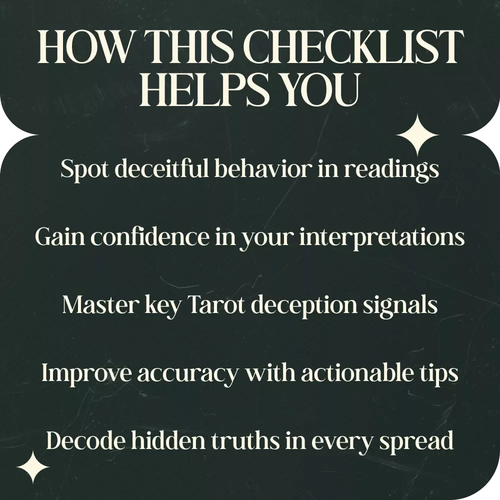 Tarot Signals of Deception: A Tarot Cards Guide to Identifying Cheating and Dishonesty | Tarot Checklist