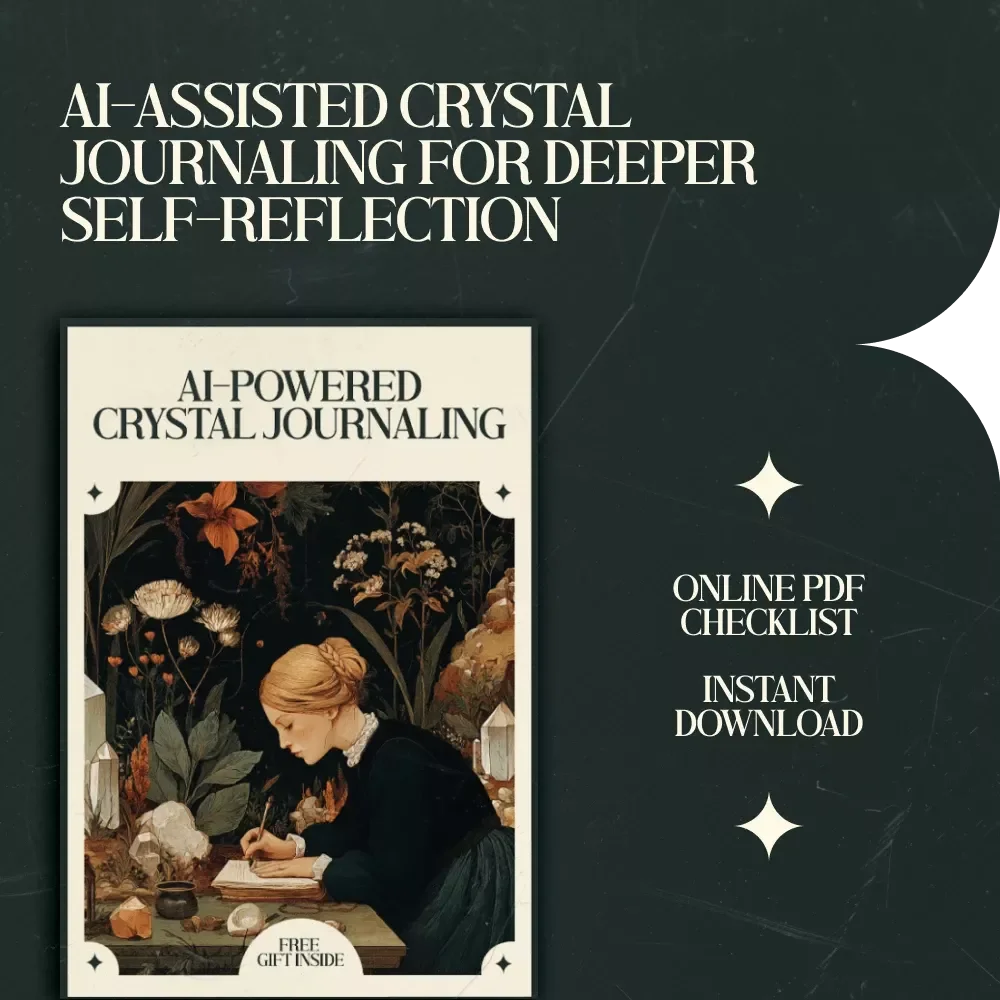 AI-Powered Crystal Journaling Checklist – ai prompts for crystal journal reflections, Guided Spiritual Reflection Tool, Mindful Crystal Practice, Self-Discovery & Personal Growth Digital Download