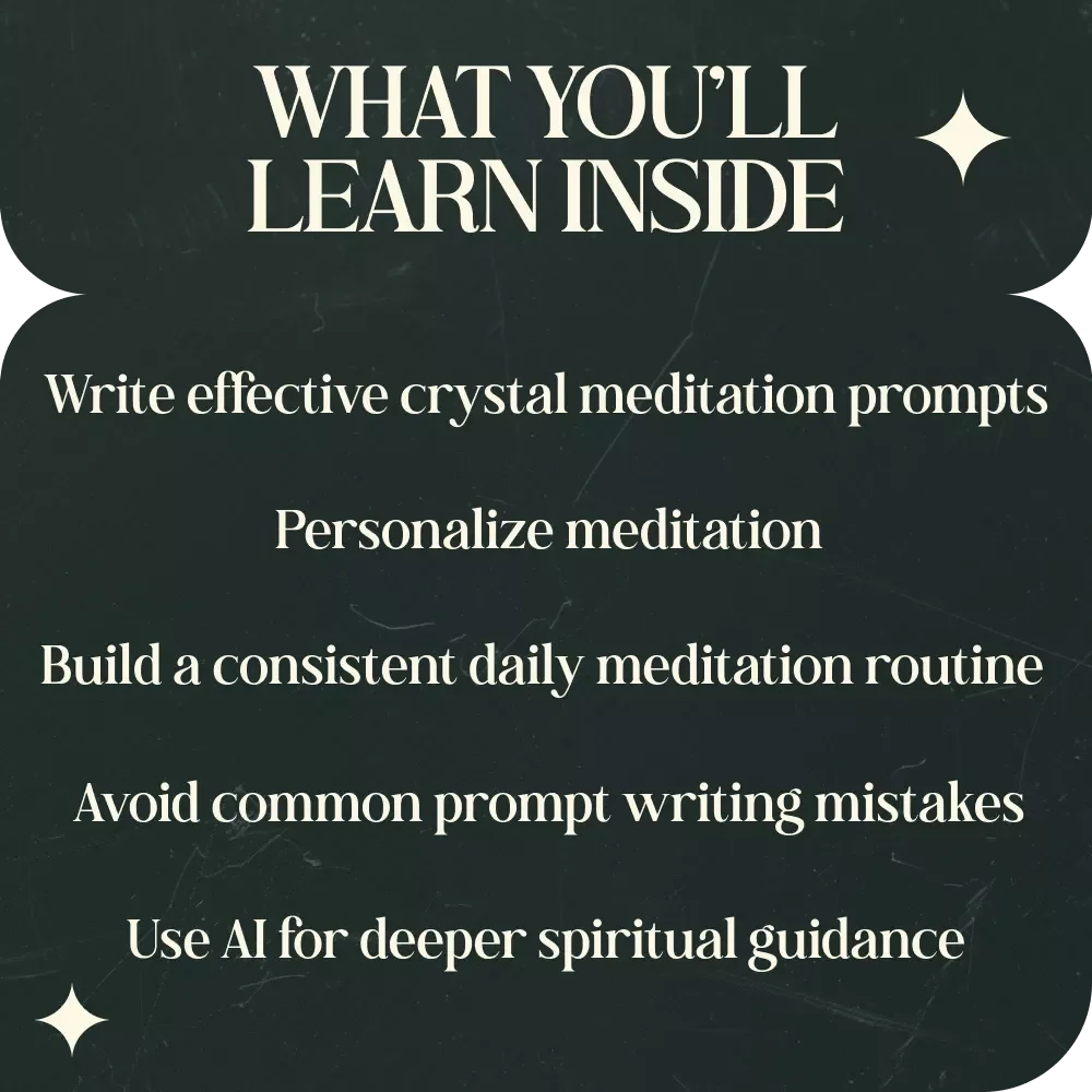 Let Your Crystals Speak Through Guided AI Meditation – AI Prompts for Crystal Meditation Guidance Guide, Spiritual AI Meditation Workbook, Crystal Healing Prompt Design, Digital Download