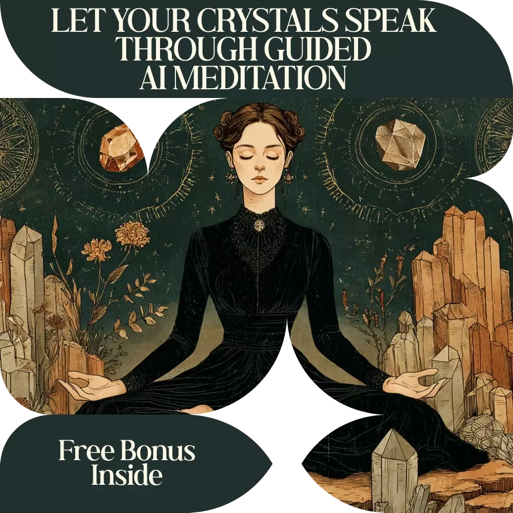 Let Your Crystals Speak Through Guided AI Meditation – AI Prompts for Crystal Meditation Guidance Guide, Spiritual AI Meditation Workbook, Crystal Healing Prompt Design, Digital Download