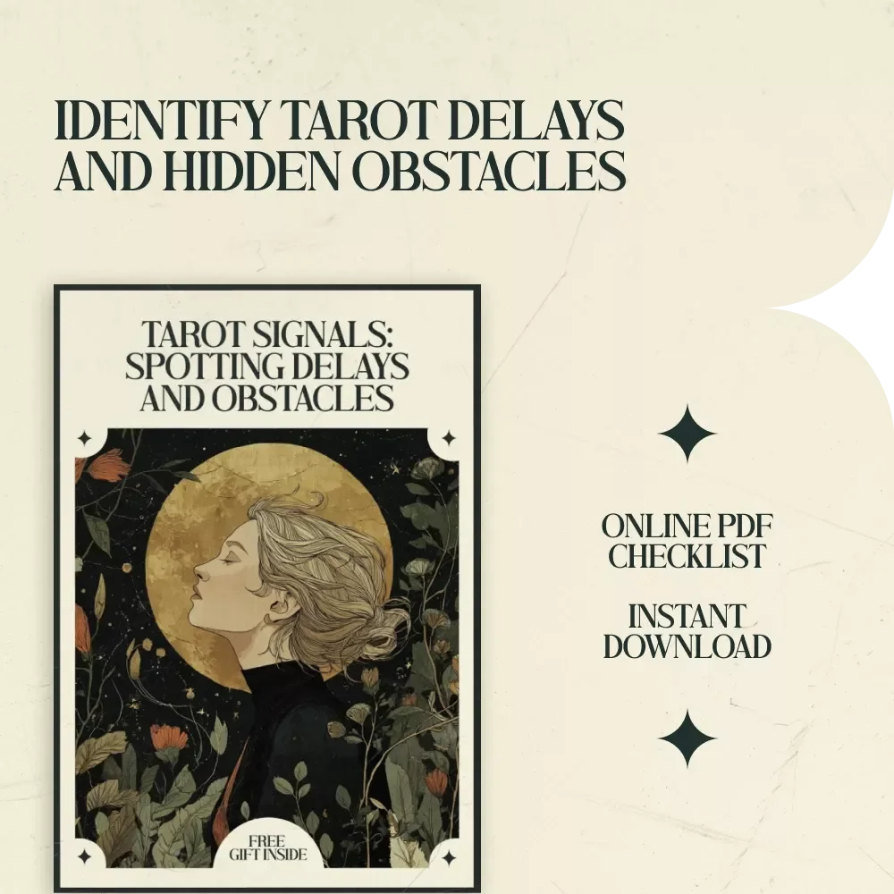 Tarot Signals: Spotting Delays and Obstacles – Printable Checklist for Tarot Cards That Show Delays or Obstacles, Tarot Reading Guide for Interpreting Blocks & Stagnation