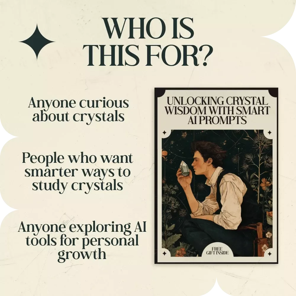 Unlocking Crystal Wisdom with Smart AI Prompts – AI Prompts for Crystal Meanings and Uses eBook | Crystal Learning Guide | Spiritual AI Prompt Library | Crystal Meaning Reference & Personal Practice Builder