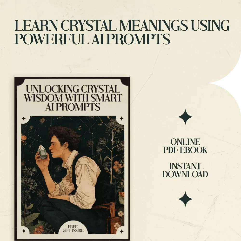 Unlocking Crystal Wisdom with Smart AI Prompts – AI Prompts for Crystal Meanings and Uses eBook | Crystal Learning Guide | Spiritual AI Prompt Library | Crystal Meaning Reference & Personal Practice Builder