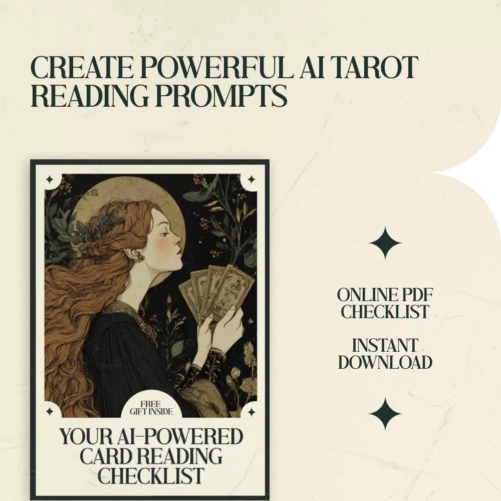 Your AI-Powered Card Reading Checklist – AI Prompts for Tarot Card Meanings, Tarot Reading Guide, Digital Download for Intuitive & Accurate Readings