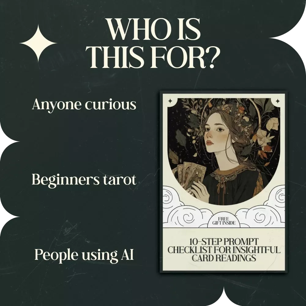 10-Step Prompt Checklist for Insightful Card Readings | AI Tarot Reading Interpretation Prompts Guide | Digital Download Tarot Checklist