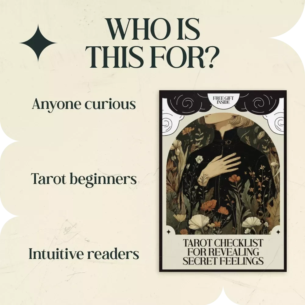 Tarot Checklist for Revealing Secret Feelings – Printable Guide for Reading Tarot Cards That Show Secret Feelings, Intuitive Tarot Reading Tool