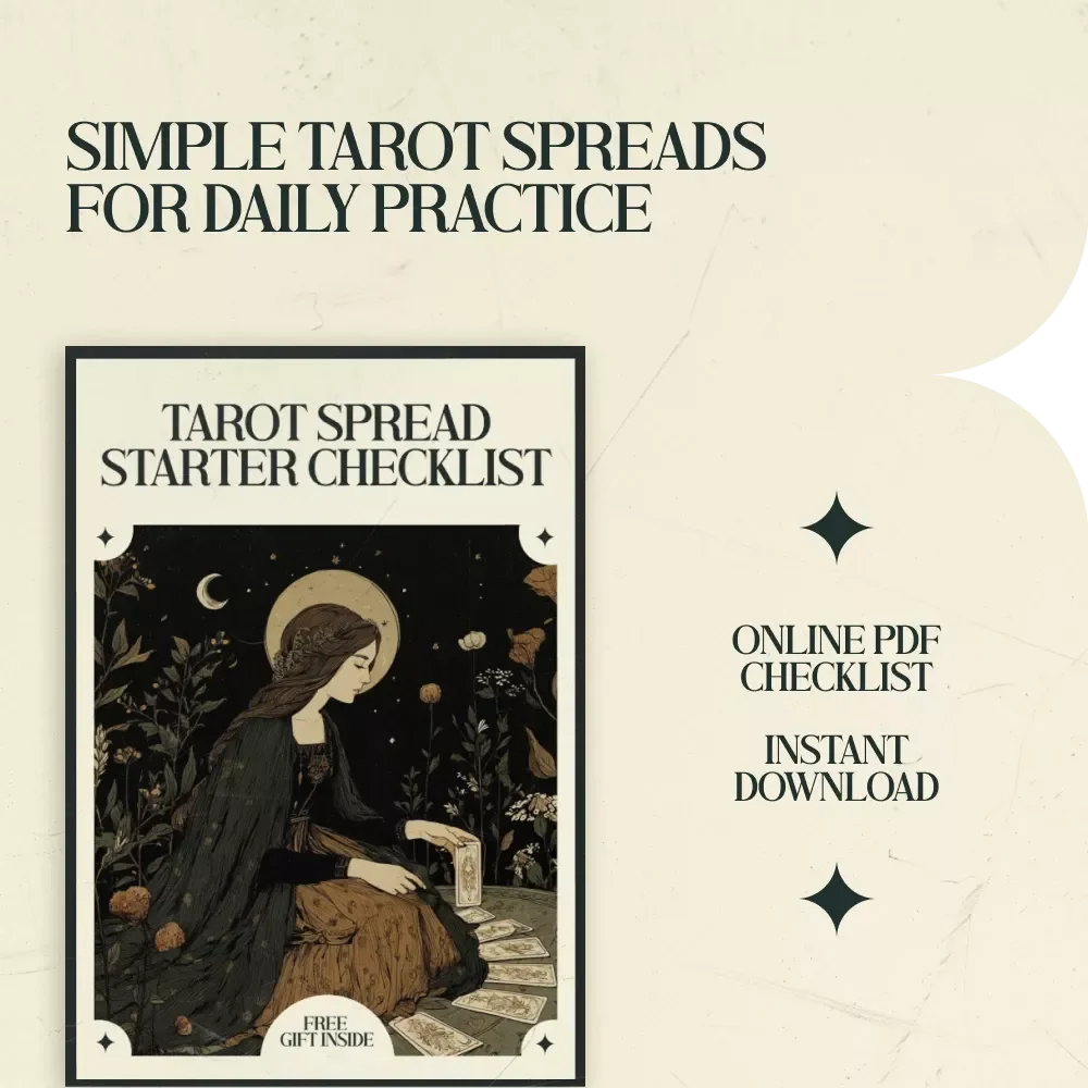 Tarot Spread Starter Checklist – Tarot Spread Ideas for Beginners Practice Guide, Daily Tarot Reading Planner, Intuitive Card Reading Cheat Sheet