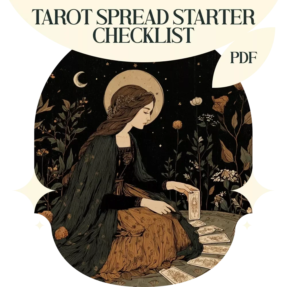 Tarot Spread Starter Checklist – Tarot Spread Ideas for Beginners Practice Guide, Daily Tarot Reading Planner, Intuitive Card Reading Cheat Sheet