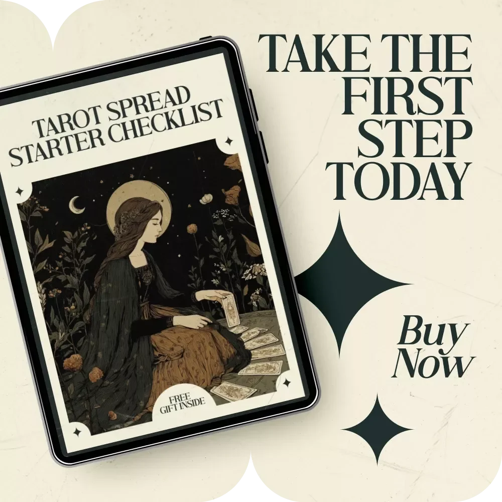 Tarot Spread Starter Checklist – Tarot Spread Ideas for Beginners Practice Guide, Daily Tarot Reading Planner, Intuitive Card Reading Cheat Sheet