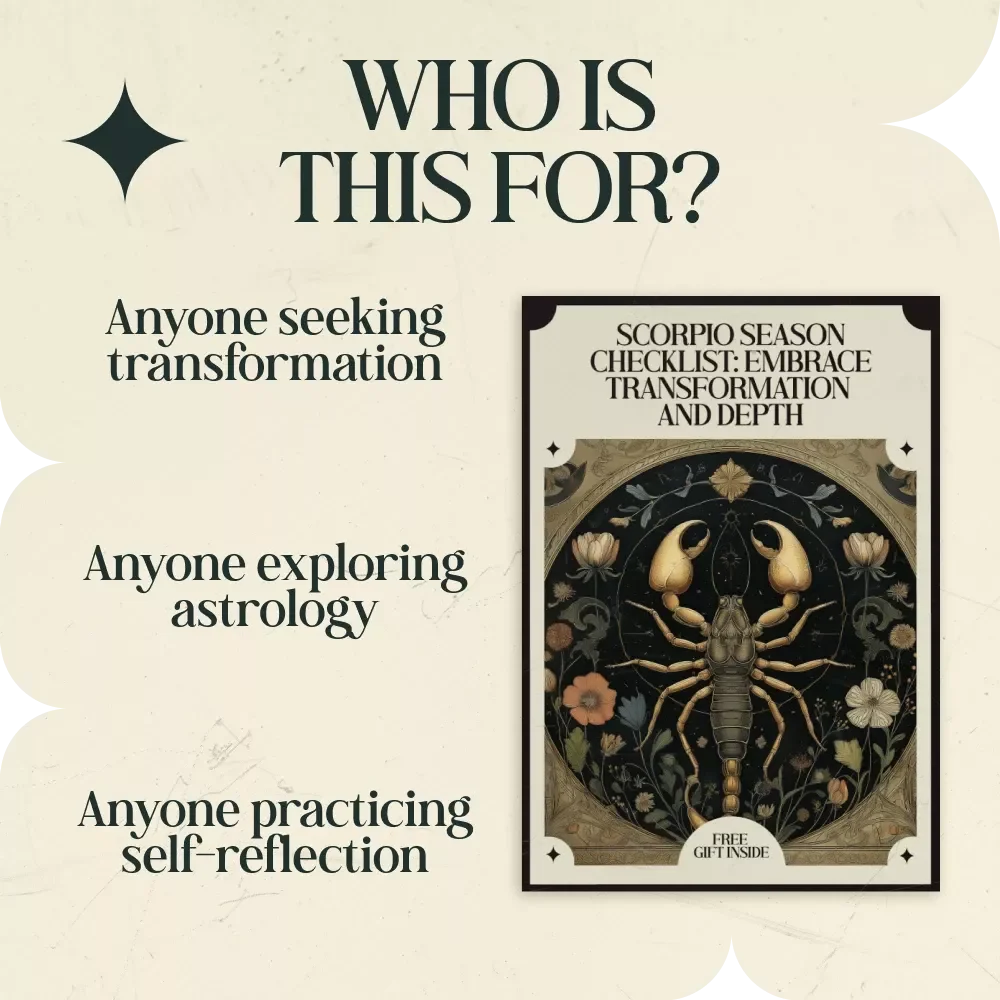 Scorpio Season Checklist: Embrace Transformation and Depth – Printable Guide for Personal Growth, Emotional Healing & Understanding scorpio season meaning for transformation and depth