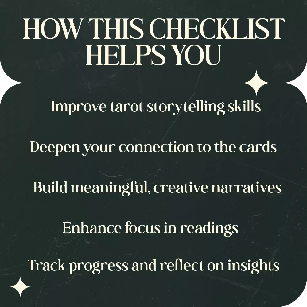 Tarot Storytelling Practice Checklist | Tarot Card Storytelling Practice Ideas