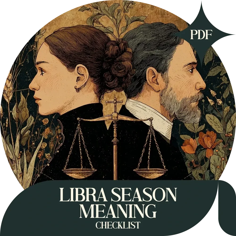Libra Season Meaning for Balance and Relationships – Printable Self-Reflection Checklist, Harmony & Connection Guide, Astrology Inspired Personal Growth Digital Download