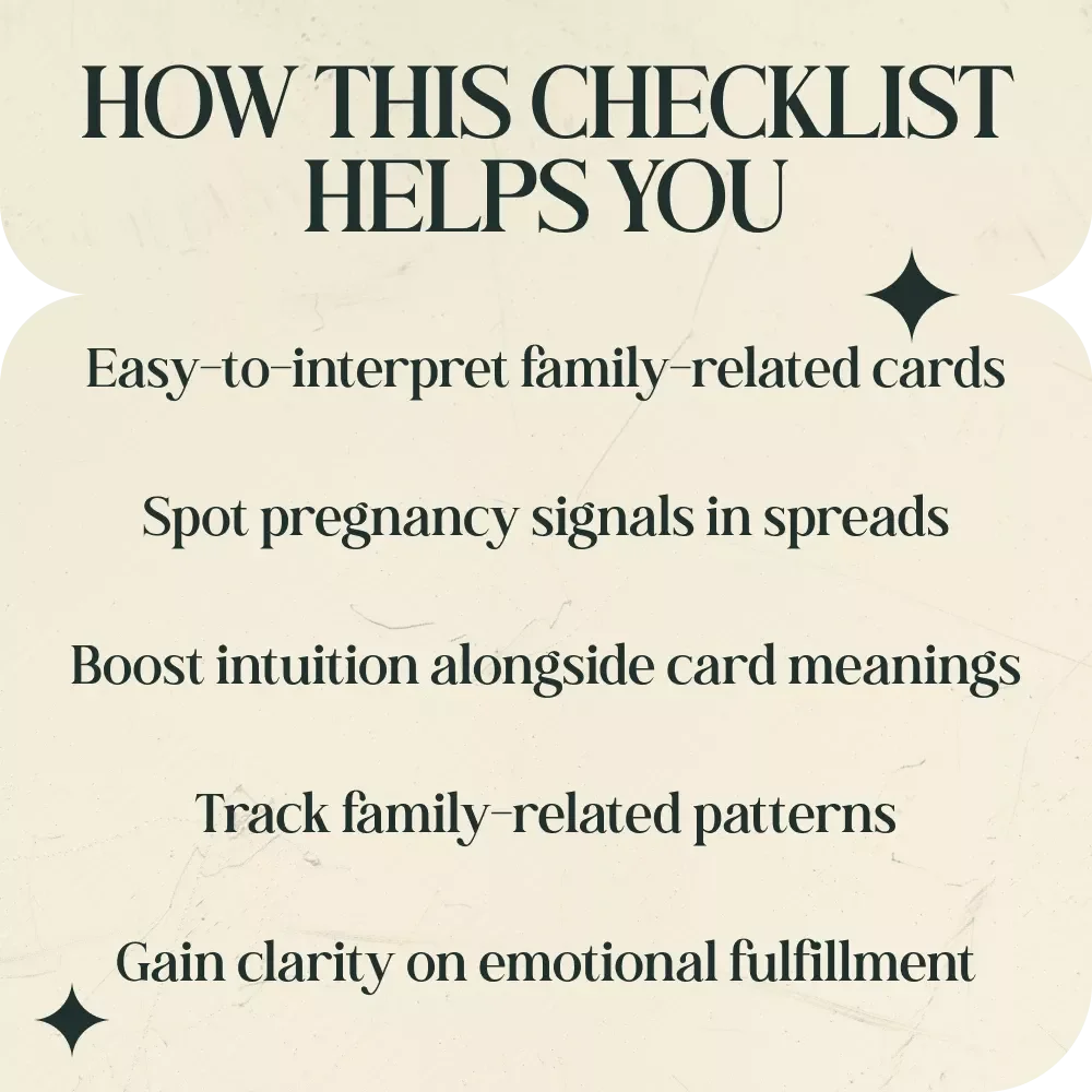 Tarot Cards That Signal Pregnancy or Family - Digital Checklist for Tarot Enthusiasts