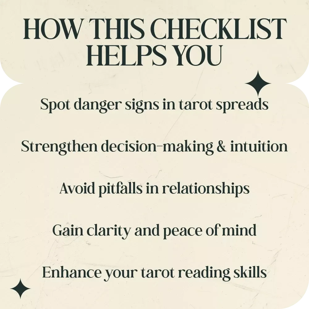 Tarot Red Flags: A Checklist for Identifying Warning and Danger Cards in Tarot Spreads