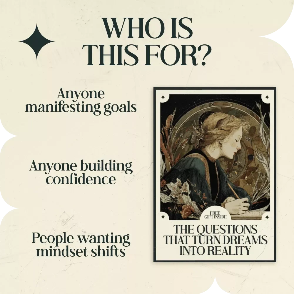 The Questions That Turn Dreams Into Reality: Manifestation Questions to Ask Yourself Guide, Self-Inquiry Workbook for Clarity, Mindset & Daily Manifestation Ritual