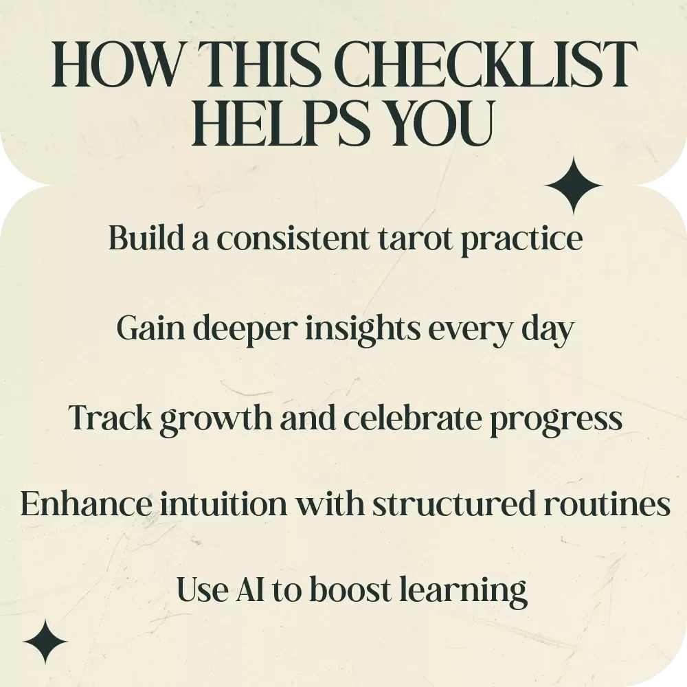 Tarot Daily Practice Checklist - Your Guide to a Consistent Tarot Reading Daily Practice Routine