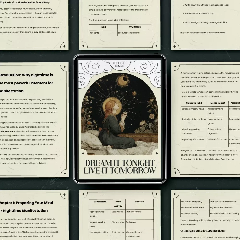 Dream It Tonight Live It Tomorrow Manifestation Routine Before Sleep Guide, Nighttime Manifestation eBook, Sleep Ritual Checklist, Digital Download